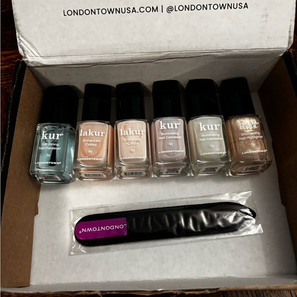 Londontown Nail Polish Collection - Teal, Nude, White & Gold - Picture 2 of 5